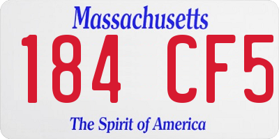 MA license plate 184CF5