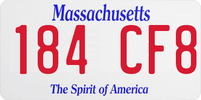 MA license plate 184CF8