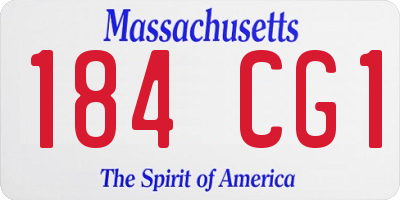 MA license plate 184CG1