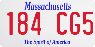 MA license plate 184CG5