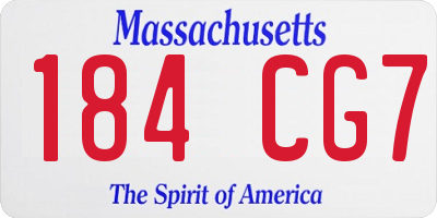 MA license plate 184CG7