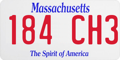 MA license plate 184CH3