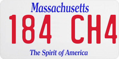 MA license plate 184CH4