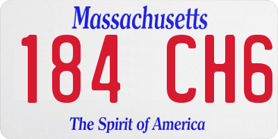 MA license plate 184CH6