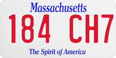 MA license plate 184CH7