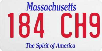 MA license plate 184CH9