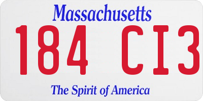 MA license plate 184CI3