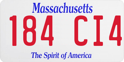 MA license plate 184CI4