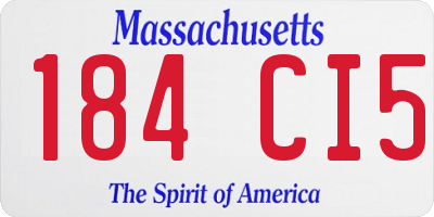MA license plate 184CI5