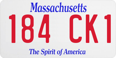 MA license plate 184CK1