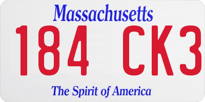 MA license plate 184CK3