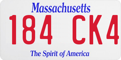 MA license plate 184CK4