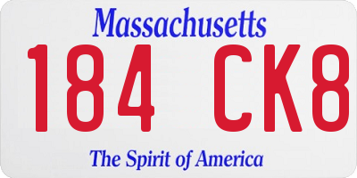 MA license plate 184CK8