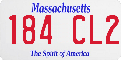 MA license plate 184CL2