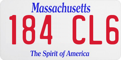 MA license plate 184CL6