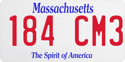 MA license plate 184CM3