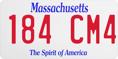 MA license plate 184CM4