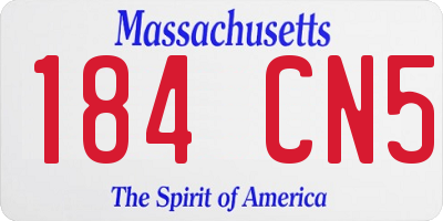 MA license plate 184CN5