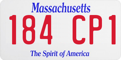 MA license plate 184CP1
