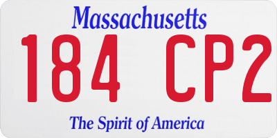 MA license plate 184CP2
