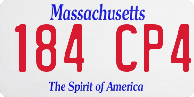 MA license plate 184CP4