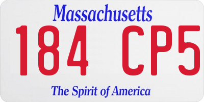 MA license plate 184CP5