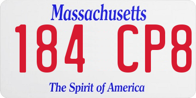 MA license plate 184CP8