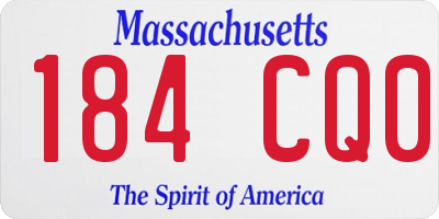 MA license plate 184CQ0