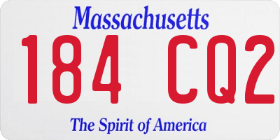 MA license plate 184CQ2