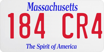 MA license plate 184CR4