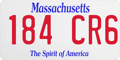 MA license plate 184CR6