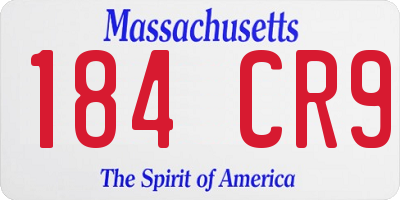 MA license plate 184CR9