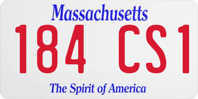 MA license plate 184CS1