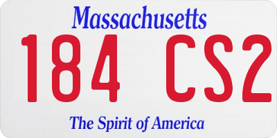 MA license plate 184CS2