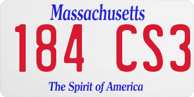 MA license plate 184CS3