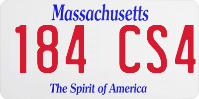MA license plate 184CS4