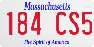 MA license plate 184CS5