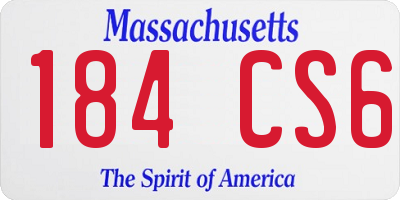 MA license plate 184CS6