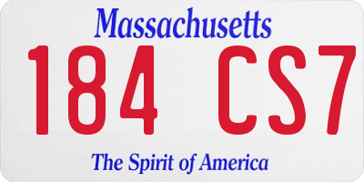MA license plate 184CS7