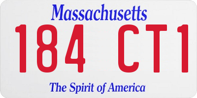 MA license plate 184CT1