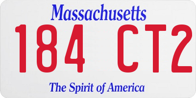 MA license plate 184CT2