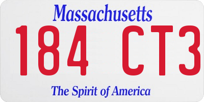 MA license plate 184CT3