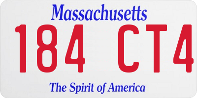 MA license plate 184CT4