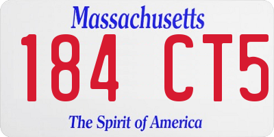 MA license plate 184CT5
