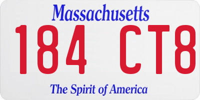 MA license plate 184CT8