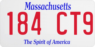 MA license plate 184CT9
