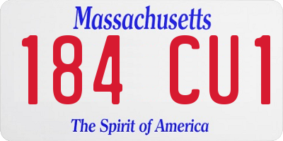 MA license plate 184CU1