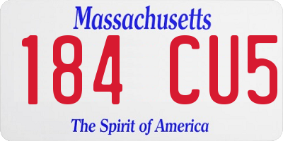 MA license plate 184CU5
