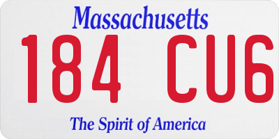MA license plate 184CU6