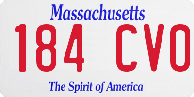 MA license plate 184CV0